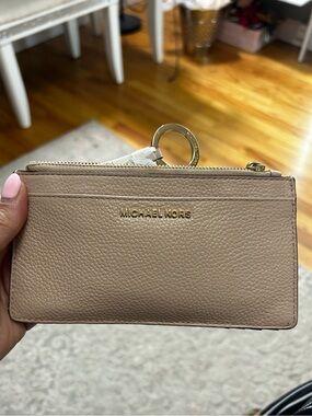 Michael Kors Small Pebbled Leather Wristlet with Gold Hardware